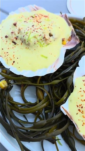 Scallops Baked in the Shell with Corn Garlic Herb Butter