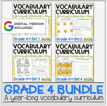 Vocabulary Curriculum Bundle Grade 4 - Digital & Print