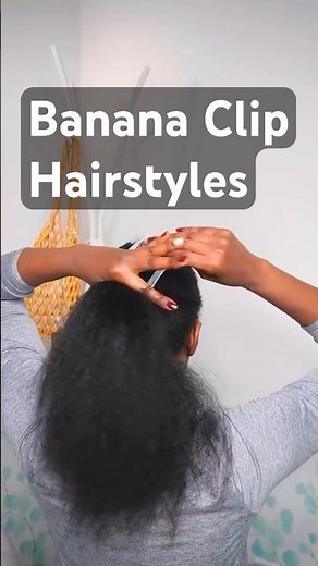Easy Banana Clip Hairstyles | Middle Part and Bangs #naturalhair #hairstyles #bananaclip