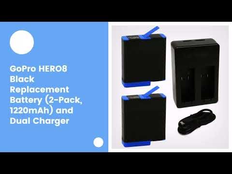 GoPro HERO8 Black Replacement Battery (2-Pack, 1220mAh) and Dual Charger