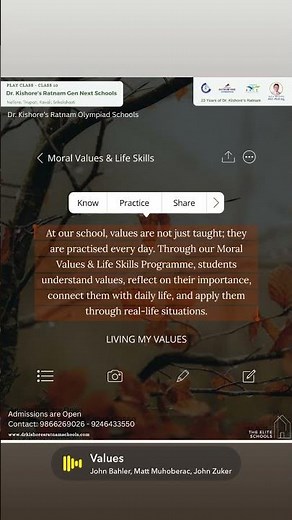 LIVING MY VALUES