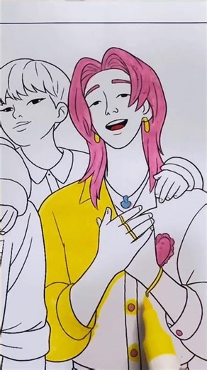 WOW! Coloring Saja Boys from K-Pop Demon Hunters 😍🎤 #SajaBoys #KPopDemonHunters #KPop #shorts #art