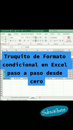 Como utilizar el formato condicional en Excel paso a paso desde cero en español muy fácil Está herramienta es muy útil para colocar color en las celdas de Excel y analizar más fácil información Quieres aprender más tips de Excel paso a pasó? sígueme! #excel #microsoftexcel #exceltutorial #exceltips #msexcel #coloresenceldasdeexcel #comosumarceldasdecoloresenexcel #formatocondicionalexcel2016colores #formatocondicionalexcel2013 #cambiarcolorceldaexcel #coloresdeceldaenexcel #aprenderexcel #cursod