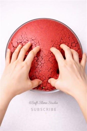 Red Crust Slime ASMR Sounds & Deeply Satisfying Visuals #asmr #asmr #slime #oddlysatisfying