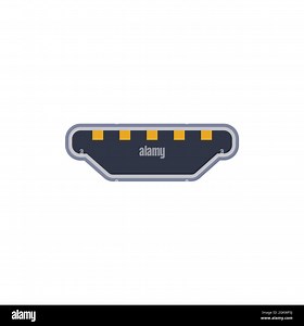 USB mini A pc universal connector icon. Vector graphic illustration of Port in flat style. USB type, video and audio port. Displayport and other compu Stock Vector Image & Art - Alamy
