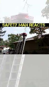 DANGEROUS Roofer Ladder Climb (Manual Handling Fail) #accidentnews #safetymanreacts