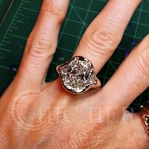 3ct Bezel Setting Cushion Cut White Sapphire Ring in Gold Plating