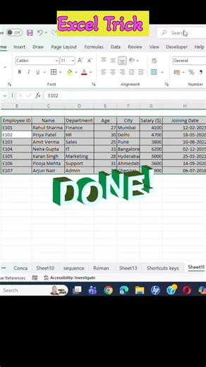 Excel Trick 🔥Add borders to your entire table in seconds using this simple keyboard shortcut.