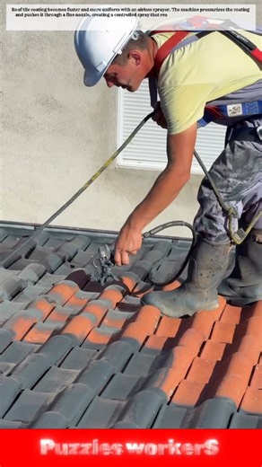 Roof Tile Painting Made Fast! 👍 Professional Spray Coating Technique