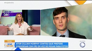 Ator Cillian Murphy, protagonista do filme Oppenheimer, afirma que não tira foto com os fãs. Ele gosta de "manter os pés" no chão longe do luxo e tenta ter a vida mais normal possível, apesar da fama. Por outro lado, o artista gosta de conversar com seus admiradores e conhecê-los #HojeEmDia | Programa Hoje em Dia