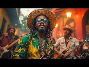 Street musicians playing powerful reggae music incredible live performance energy
