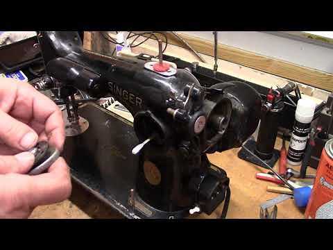Singer 201-2 Rewire Part 1 Removal of motor, light, and switch