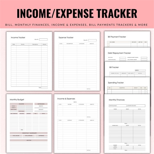 Small Business Income & Expense Tracker Printable, Income and Expense Tracker, Expense Tracker, Bill Payment Tracker, Spending Template - Etsy Canada