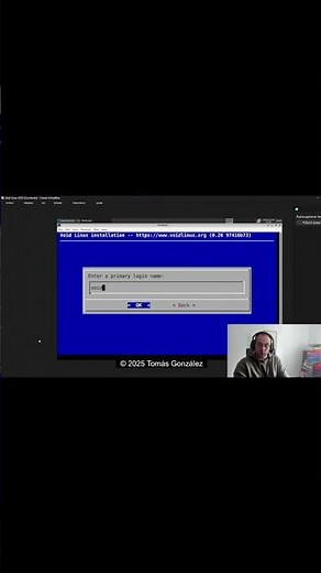 Lanzando el instalador de Void Linux y eligiendo mirror