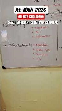 JEE-MAIN-2026 | 40-days Challenge | What to Study Chemistry in 40 days ?#jeemains2026#jeechemistry