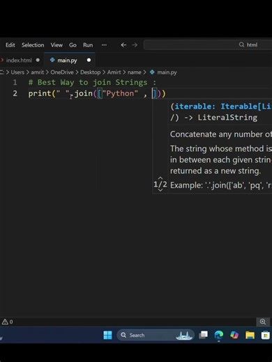 Best Way to Join Strings #shorts #python