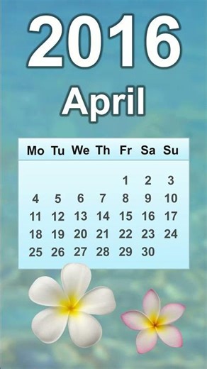 April 2016 Calendar