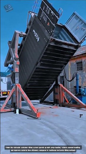 How Hydraulic Container Tilter Loads Bulk Material Into Vertical Cargo
