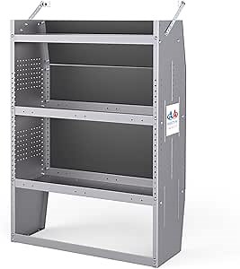 AA Products Inc. SH-4603 Steel Low/Mid/High Roof Van Shelving Storage System Fits Transit, GM, NV, Promaster and Sprinter, Contoured Shelving Unit, 32" W x 46" H x 13" D