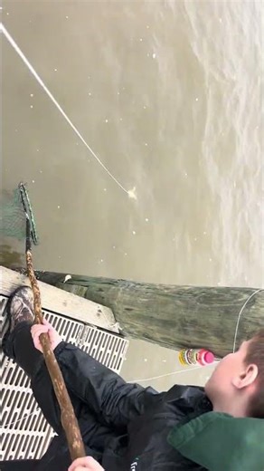 Crabbing with my grandson and a chicken leg