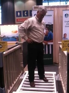 Things were jumping today at the Color Guard booth during the Deck Expo! Check out the video to see Gary Lacy, Color Guard's director of sales, demonstrating the strength and durability of Color Guard railings. | Color Guard Railing
