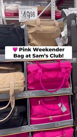 Hot Pink Weekender Travel Bag with Separate Shoe Compartment