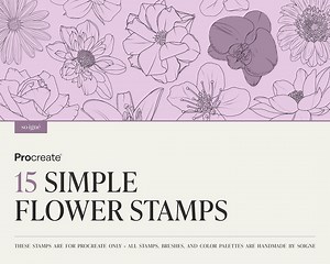 15 Flower Stamps for Procreate | Color Swatches | Ipad, Illustration, Procreate Tool, Digital Art, Boho - Etsy Canada
