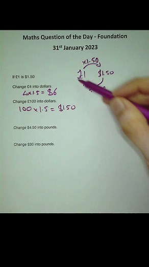 Currency Conversion Math Problem Explained | GCSE Maths Revision