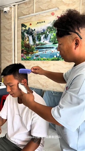 It turns out the barber is experiencing?? #funny #cry