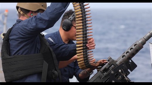 Crew-served weapons qualifications on USS Spruance