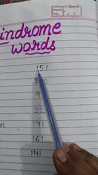 Learn Palindrome Words .