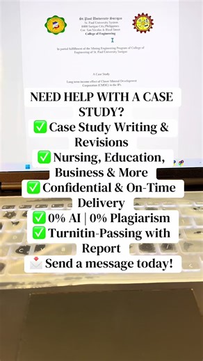 PROFESSIONAL CASE STUDY ASSISTANCE ✅ Complete Case Study Paper ✅ Proper Citations & References ✅ Clear Interpretation of Findings ✅ 0% AI | 0% Plagiarism ✅ Turnitin-Passing Output #casestudy #commissionsopen #research #fyp #academiccommissionsph 💬 OPEN for academic commissions 📩 Message to reserve a slot!