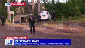 #BREAKING: Police have raided a Blockade Australia camp in North West Sydney this morning. A First Nations Elder is among the activists taken into custody. MORE: http://9Soci.al/VEhT50JGhOz #9News | Nightly at 6pm | 9 News Sydney