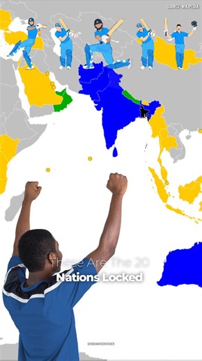 indianoverviewer on Instagram: "🌍🏏 ICC Men’s T20 World Cup 2026 – The Map That Shocked Asia! 20 nations are locked in, but one region stands out like a black hole on the cricket map. 🔵 Blue Titans led by co-hosts India & Sri Lanka, joined by giants like Australia, England, Pakistan, South Africa, New Zealand, West Indies, Afghanistan & USA. 🟢 Green Fighters who earned their spot through fierce qualifiers—Nepal, UAE, Oman, Ireland, Netherlands, Canada, Zimbabwe & more. ⚫ The Black Zone: Bangl