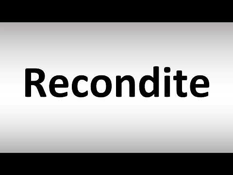 How to Pronounce Recondite