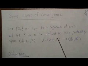 Basic Limit Theorems (1/11): Some Modes of Convergence