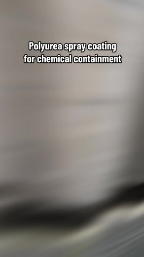 Polyurea spray coating for chemical storage secondary containment
