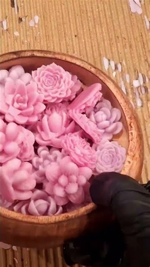 Beautiful Pink Flower Candle Making 🌸🕯️ | Satisfying Candle Art #shorts