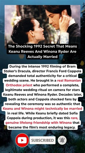 The 1992 Dracula Accident That Legally Married Keanu Reeves And Winona Ryder