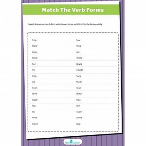 Match The Verb Forms | MomJunction