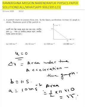 SOLVE RAMKRISHNA MISSION NARENDRAPUR PHYSICS PAPER | #physics