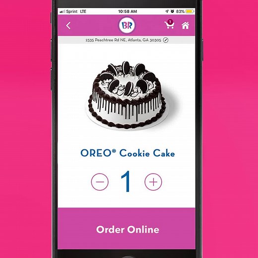 Now you can order a cake right from the BR mobile app. Download and sign up to get a coupon for a free scoop! | Baskin-Robbins