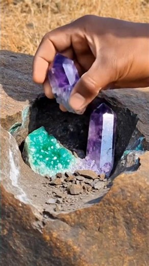 Mysterious 2-Color Crystal Found Inside Massive Volcanic Rock 💎 Nature’s Secret