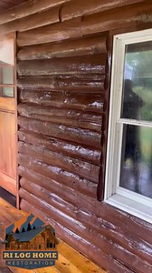 Watch the transformation! 🪵💦 Our Annual Log Wash Package includes a professional log wash, full inspection, and thermal imaging to catch hidden issues early. Spots are limited, and you won’t find a better value — have you signed up yet? #riloghomerestoration #logwash #loghomeinspection #thermalimaging #sashcologhomes #spotsarelimited #giveusacall | RI Log Home Restoration
