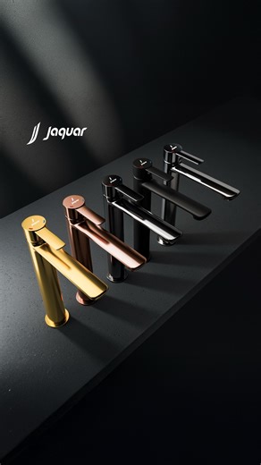A shift in colour, quietly inviting. Fusion Prime, brings you hues you can feel. In Frame: Single Lever Tall Boy in Black Matt, Black Chrome, Blush Gold PVD, Gold Bright PVD and Chrome #ColourAsAMood #FusionPrime #QuietIcon | Jaquar India
