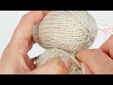 19 Sewing on Bunny's Head - Knitted Bunnies - Learn to knit with Wee Woolly Wonderfuls