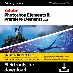 Adobe Photoshop Elements & Premiere Elements 2026 - 3 jaar licentie - AI - Student/Leraar | bol