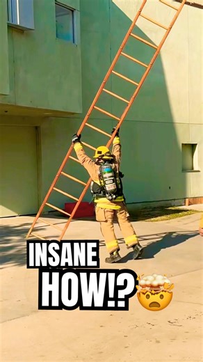 THE CRAZIEST LADDER! 🤯#firefighter #firstresponders #ladder #wood #firefightertraining