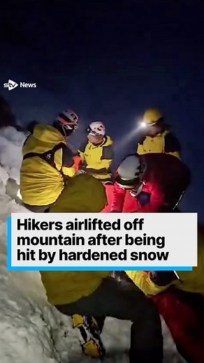 19K views · 137 reactions | Two hikers were airlifted off a mountain after being injured by piles of hardened snow which fell on them. The Cairngorm Mountain Rescue Team was called to assist two mountaineers who were hit by a cornice collapse on Coire an t-Sneachda in the Cairngorms around 3.30pm on Sunday. The hardened snow collapsed in the Mess of Pottage area, and HM Coastguard crews from Inverness were also called to the scene. #news #rescue #mountains #hiking | STV News | Facebook