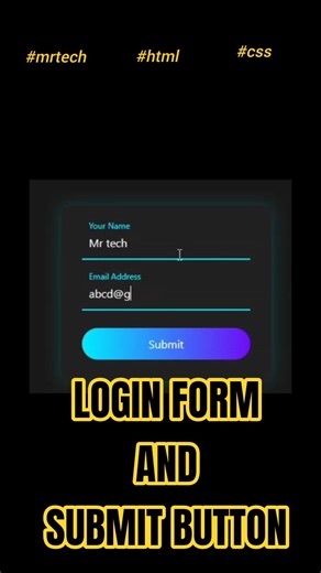 ✨How to Create Floating Label Form with Animated Submit Button using HTML & CSS ✨#coding #shorts